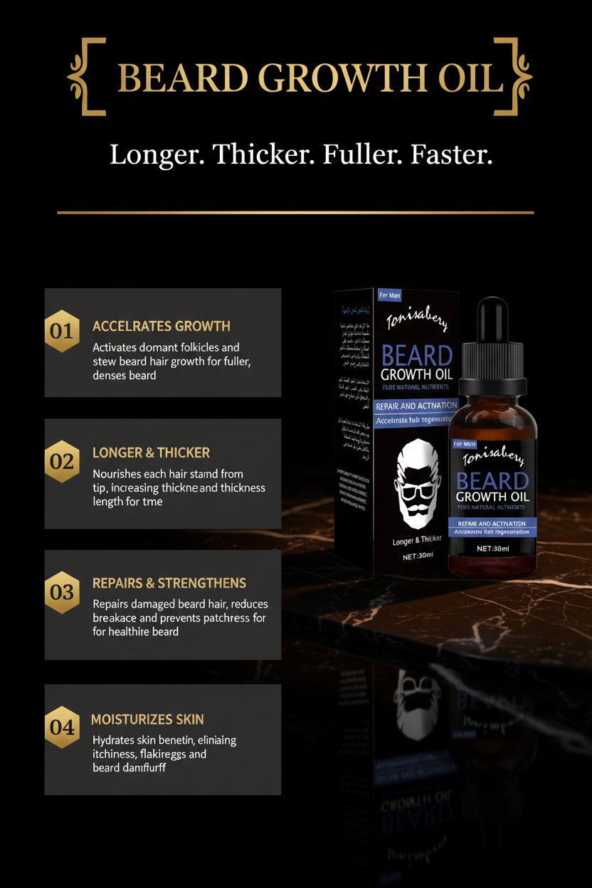 MAXAURA Benefits - Beard Growth Oil 4 Key Benefits