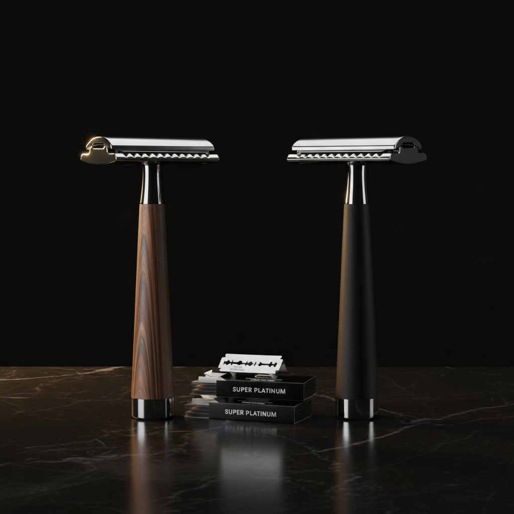 MAXAURA Hero Shot - Double Edge Safety Razor Wood Black Marble