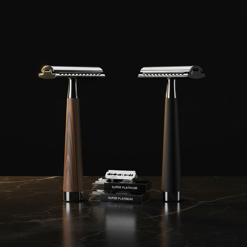 MAXAURA Hero Shot - Double Edge Safety Razor Wood Black Marble