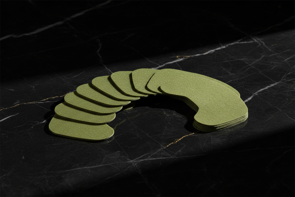 MAXAURA Hero Shot - Olive Green Crescent Patches No Packaging Black Marble