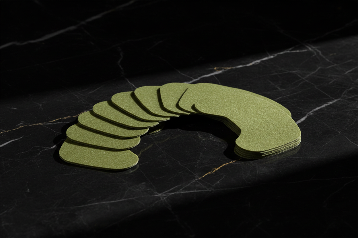 MAXAURA Hero Shot - Olive Green Crescent Patches No Packaging Black Marble