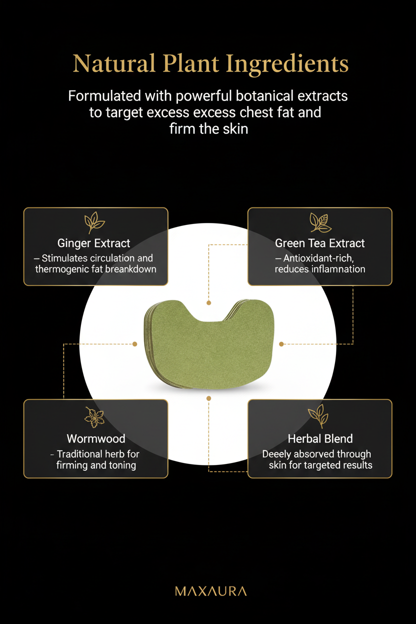 MAXAURA Infographic - Natural Plant Ingredients Chest Patch