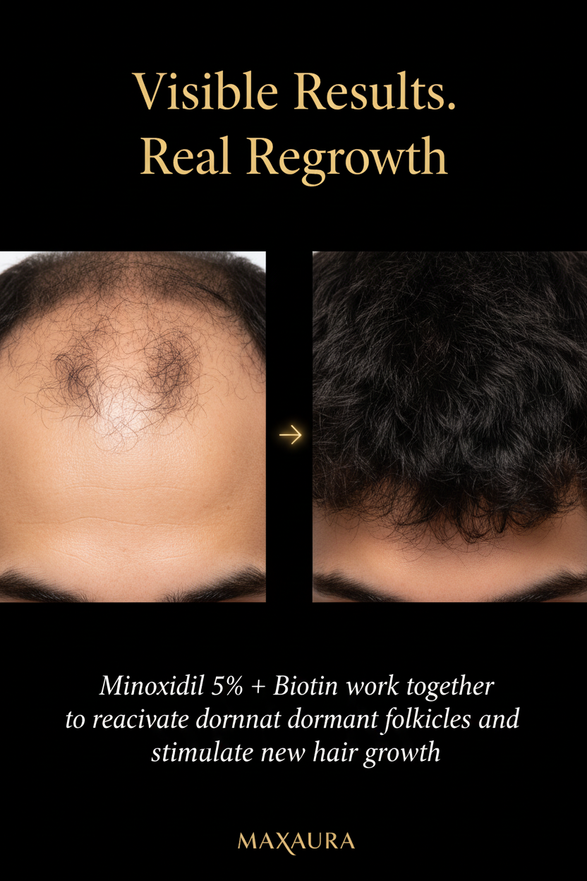 MAXAURA Infographic - Visible Regrowth Before After No Face